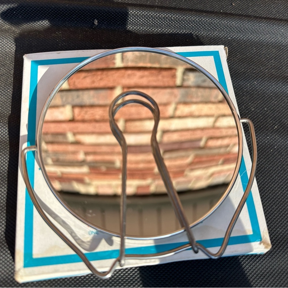 Vtg Make Up Travel Men Women Mirror One Side Regular/One Side Magnifying Japan - Picture 5 of 7